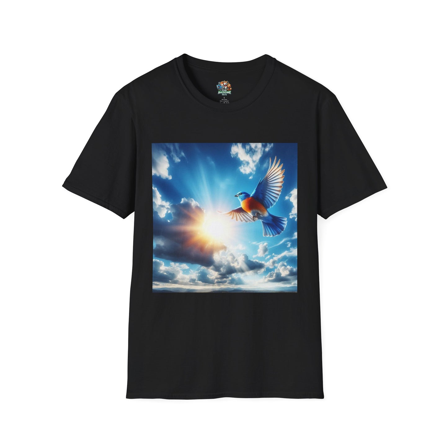 Bird flying into sun T-shirt